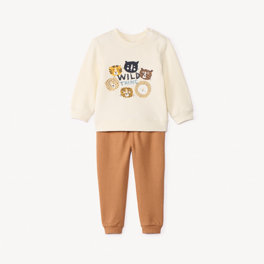 Conjunto de chándal de felpa estampada para bebé niño 