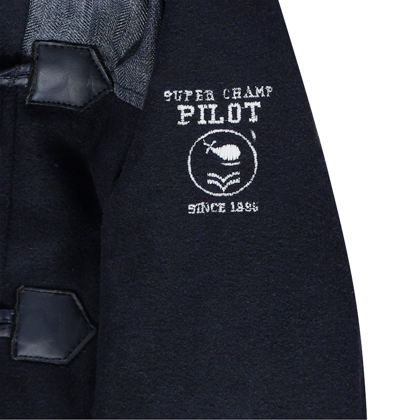 Trenca de poliéster y lana forrada con franela a cuadros 