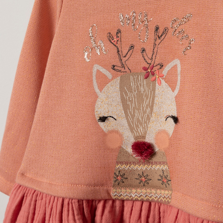 Robe effet 2 en 1 à animaux printés et broderies  Additional Robe effet 2 en 1 à animaux printés et broderies