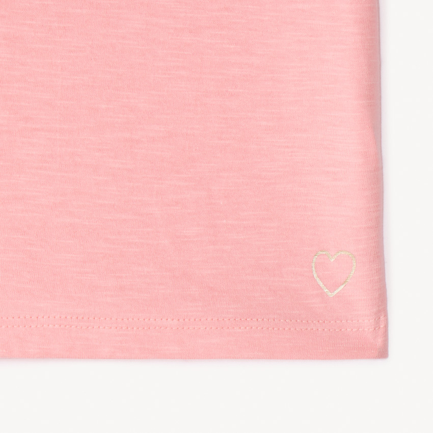 Lote de 3 camisetas de manga corta con estampado de corazón para niña 