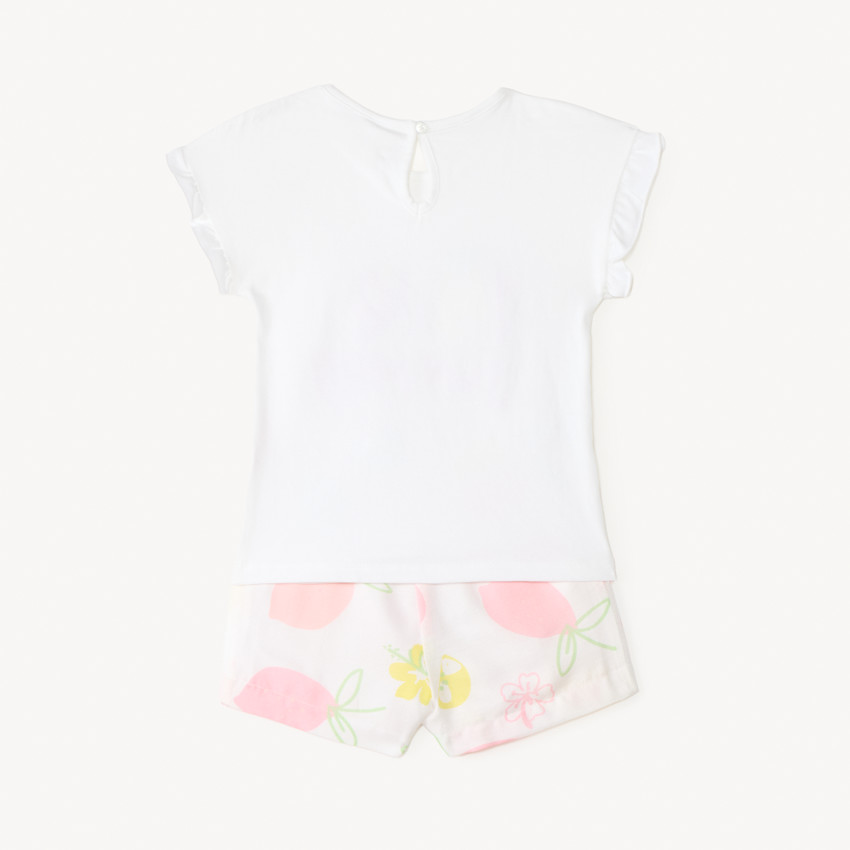 Conjunto de 2 piezas camiseta + short con estampado de frutas para niña bebé 