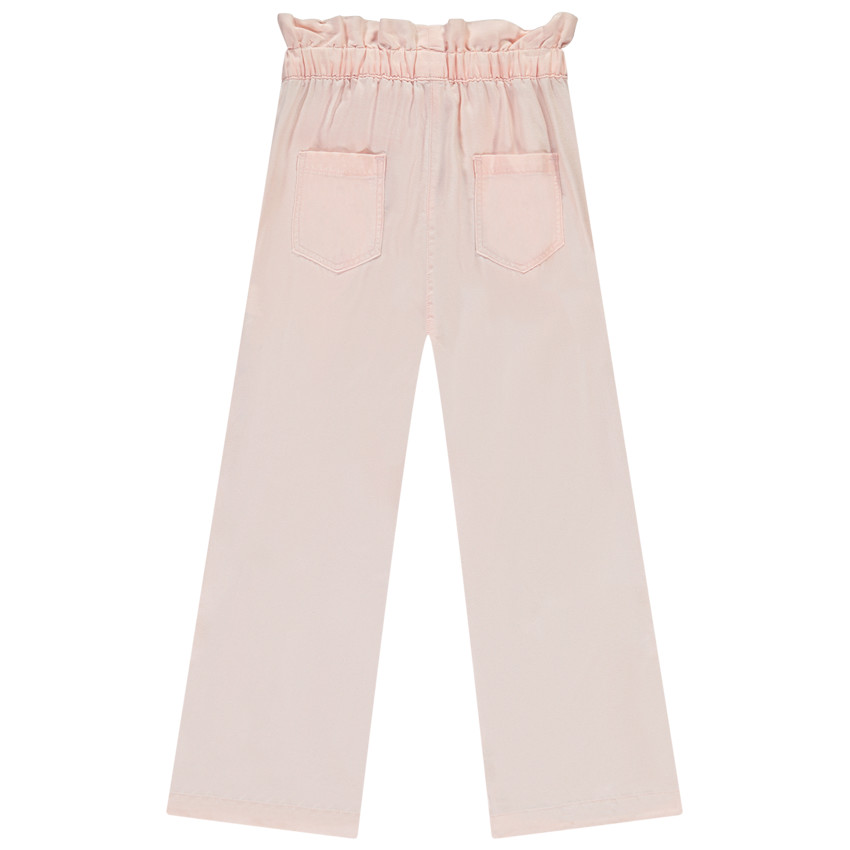 Pantalón ancho corte paper bag con lazo para niña 