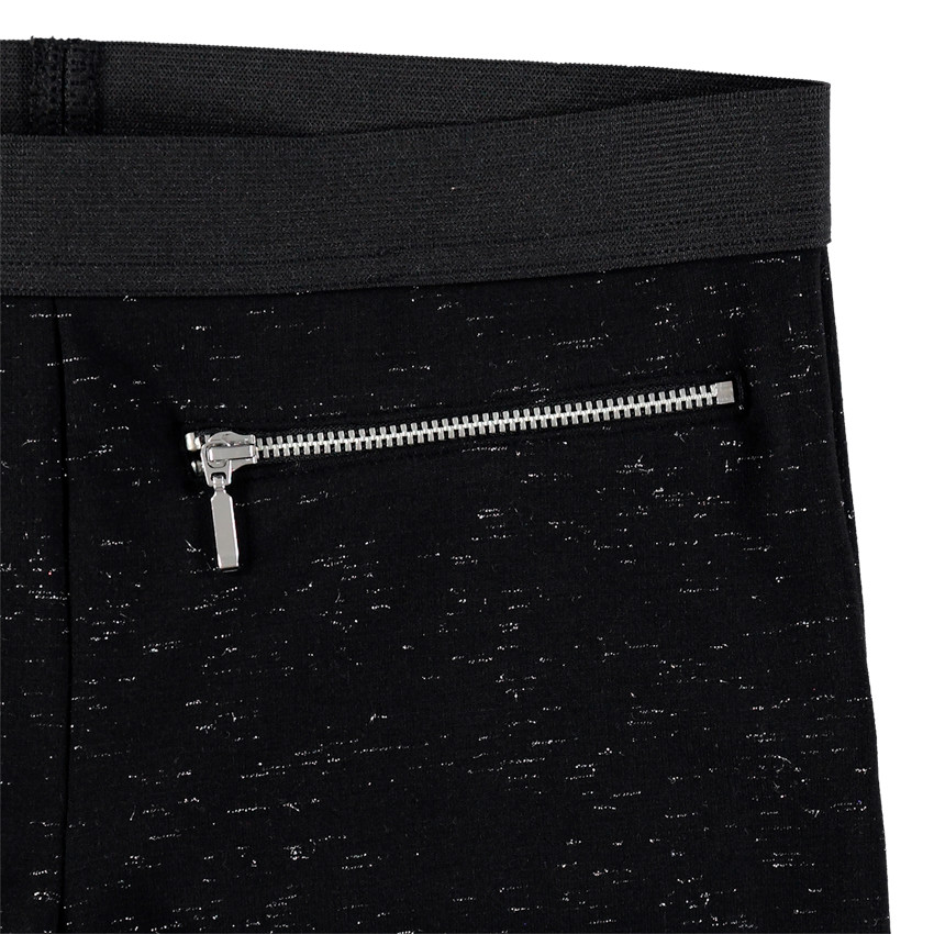 Legging de punto jaspeado con hilo brillante con cremalleras Main Legging de punto jaspeado con hilo brillante con cremalleras
