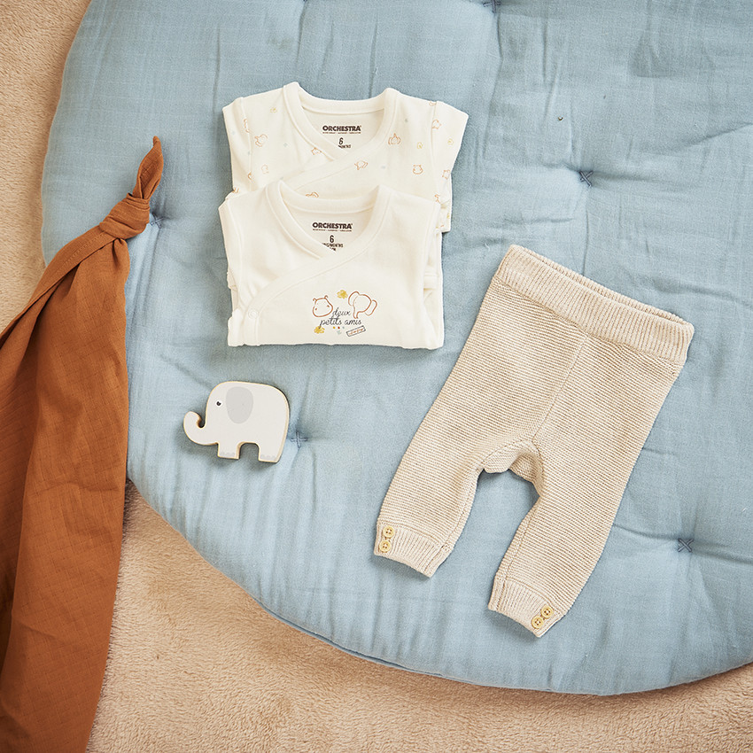 Pack de 2 bodies de manga larga con estampado de animalitos para bebé 