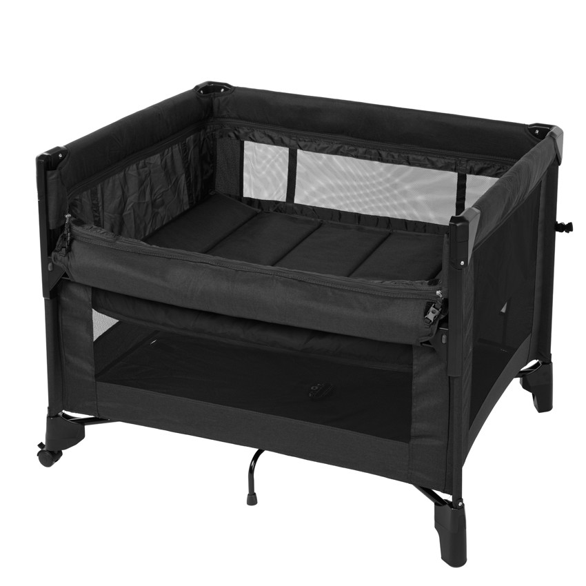 Cama de viaje con cododo Sleepli - Negro 