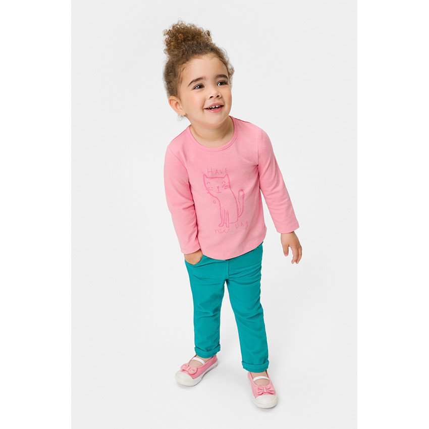 Camiseta de manga larga con estampado de gato de fantasía 