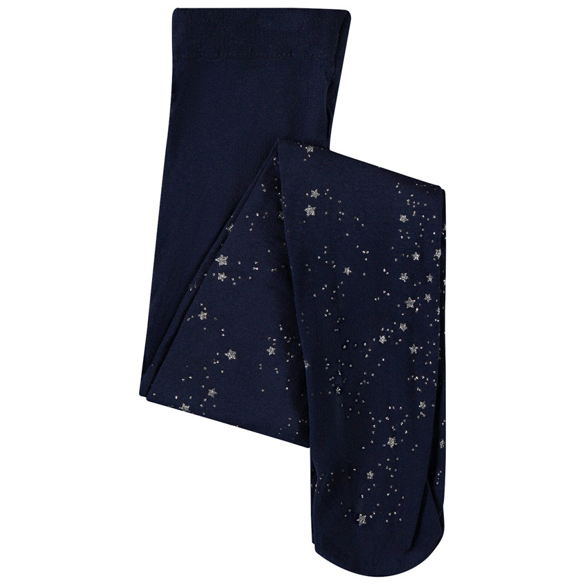 Collant fino fantasía estrella plateada para niña 
