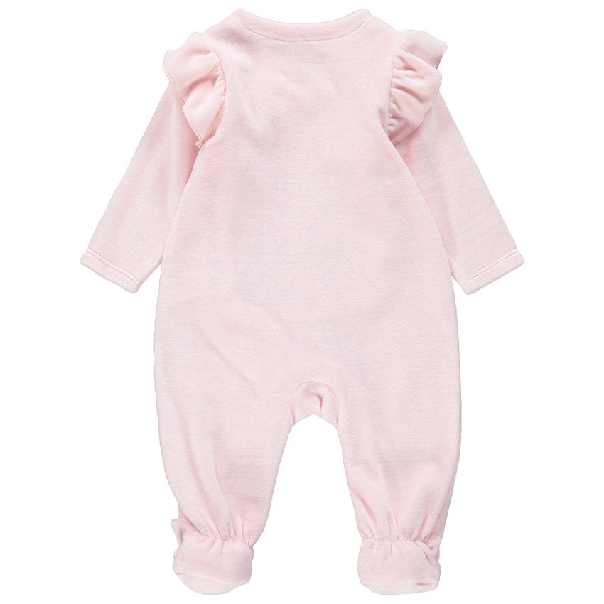 Pijama de terciopelo rosa con conejo bordado y lazos   Additional Pijama de terciopelo rosa con conejo bordado y lazos