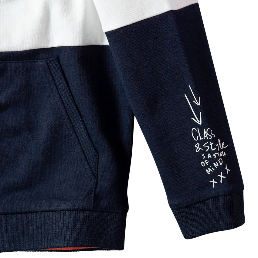 Chaqueta de felpa tricolor con estampados de fantasía 