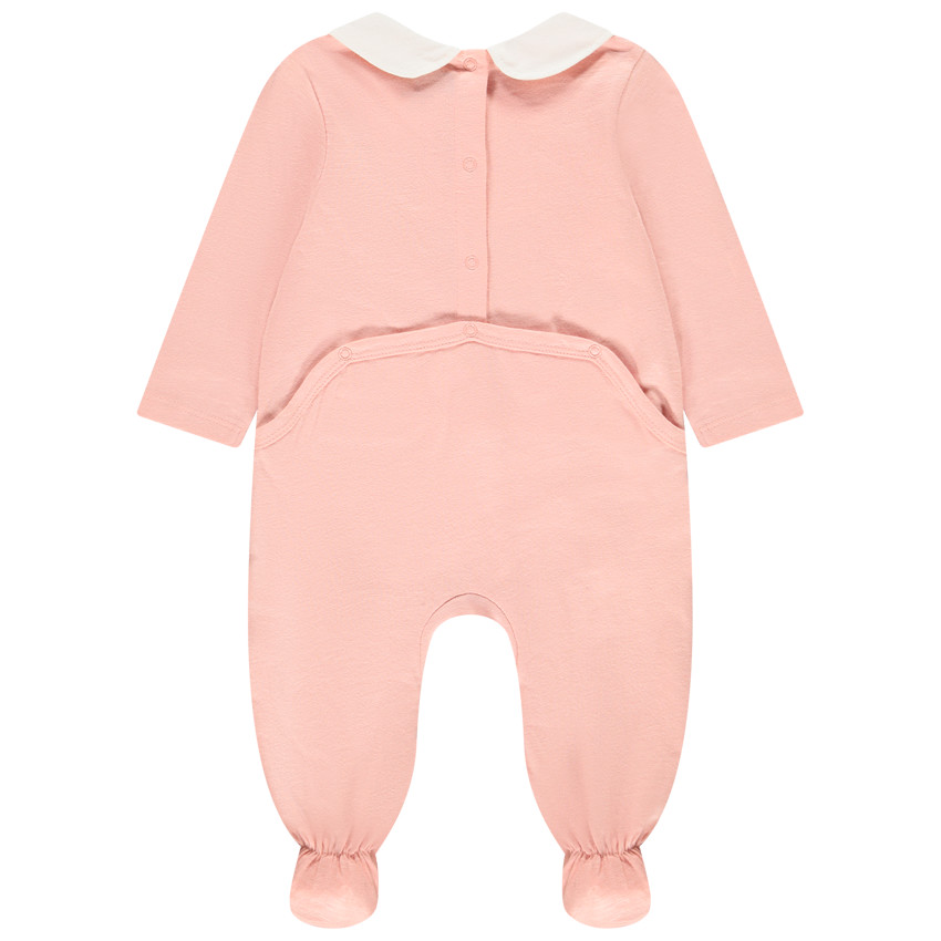 Pelele de manga larga con cuello Claudine de jersey para bebé niña 