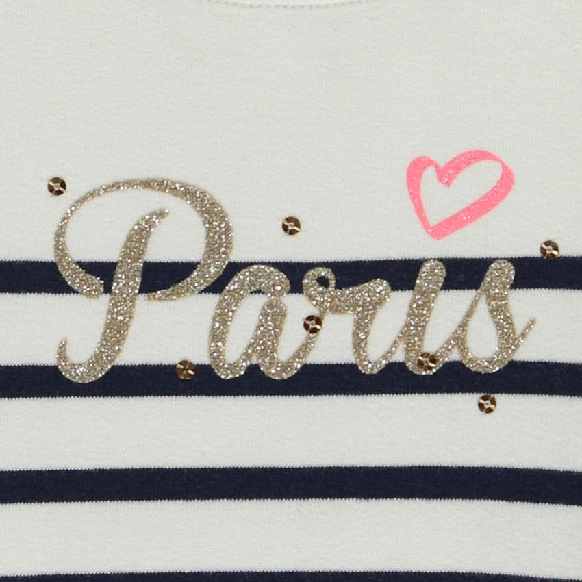 Sudadera de felpa estilo marinero con estampado brillante para niña 