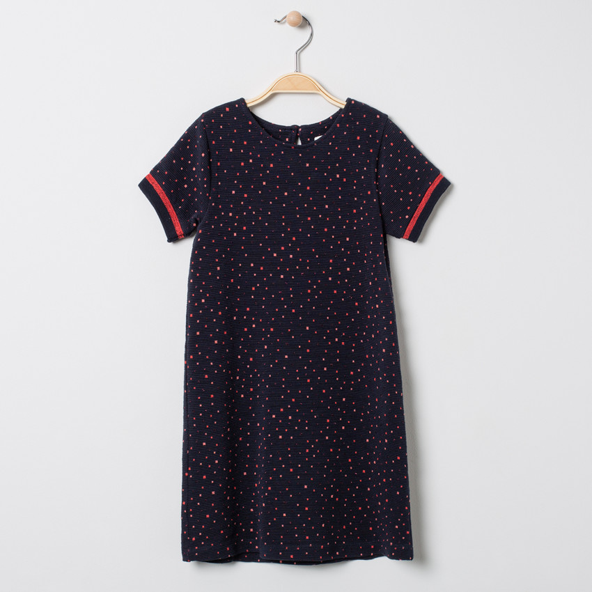 Vestido manga corta estampado all-over 