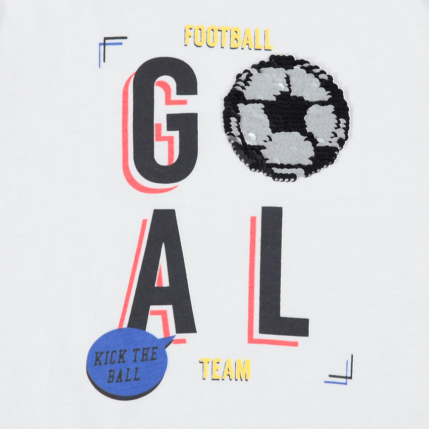 Ensemble avec t-shirt motif ballon en sequins magiques et bermuda 