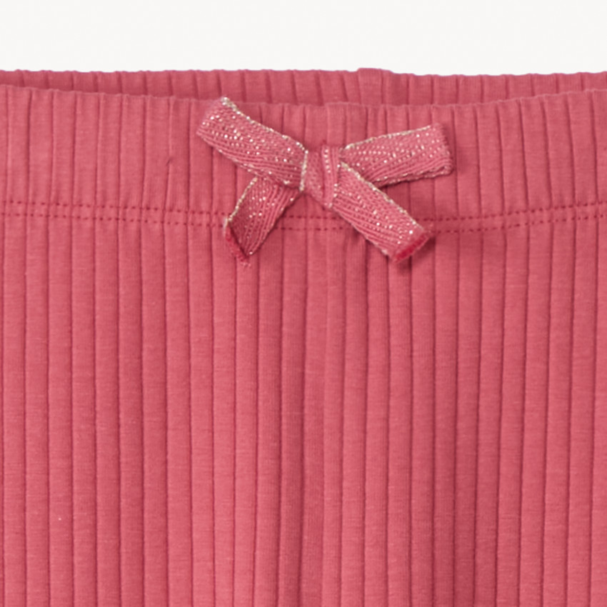 Leggings de punto acanalado con lazo para niña 