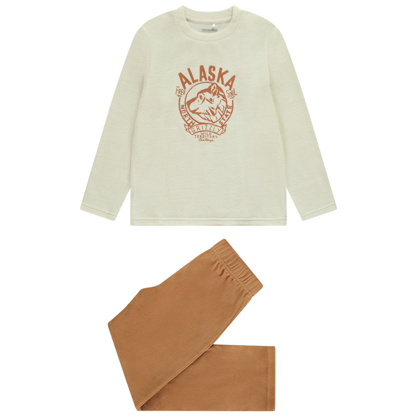 Pijama de 2 piezas de terciopelo con estampado fantasía para niño 