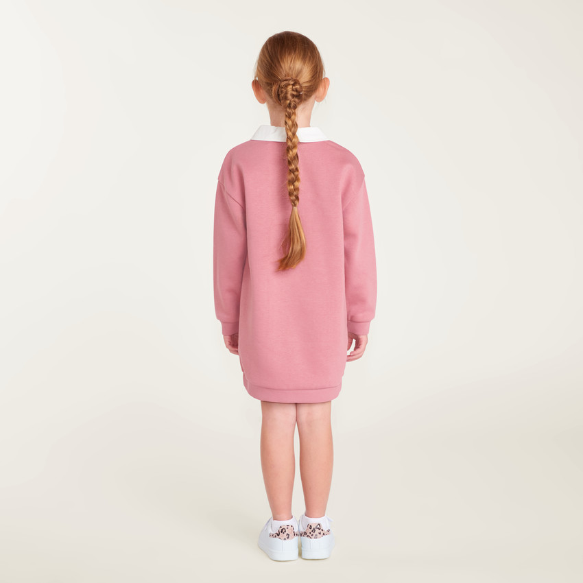 Robe effet sweat pour filles avec col chemise. 