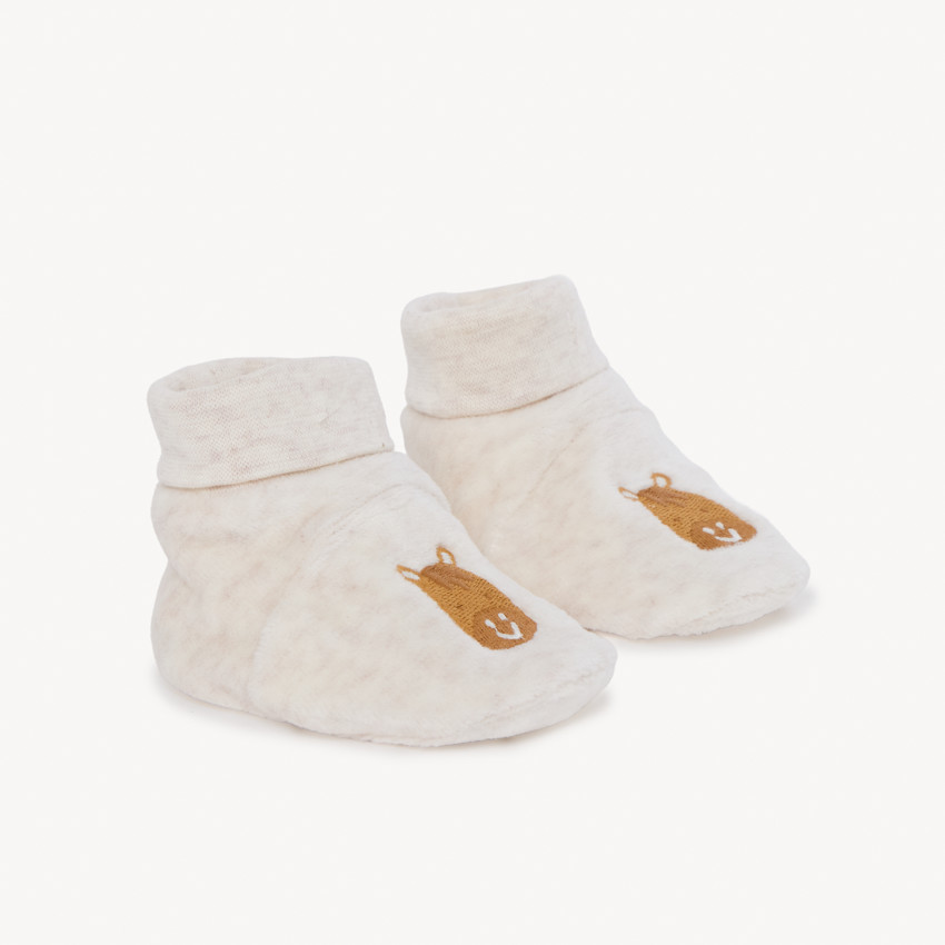 Zapatitos de terciopelo bordados de caballo para bebé niño 