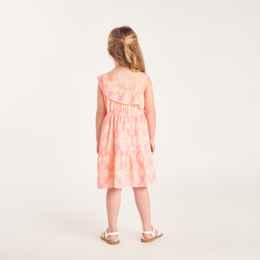 Ropa asimétrica con estampado divertido para niña 