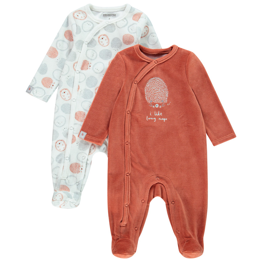 Pack de 2 peleles de terciopelo estampado erizo 