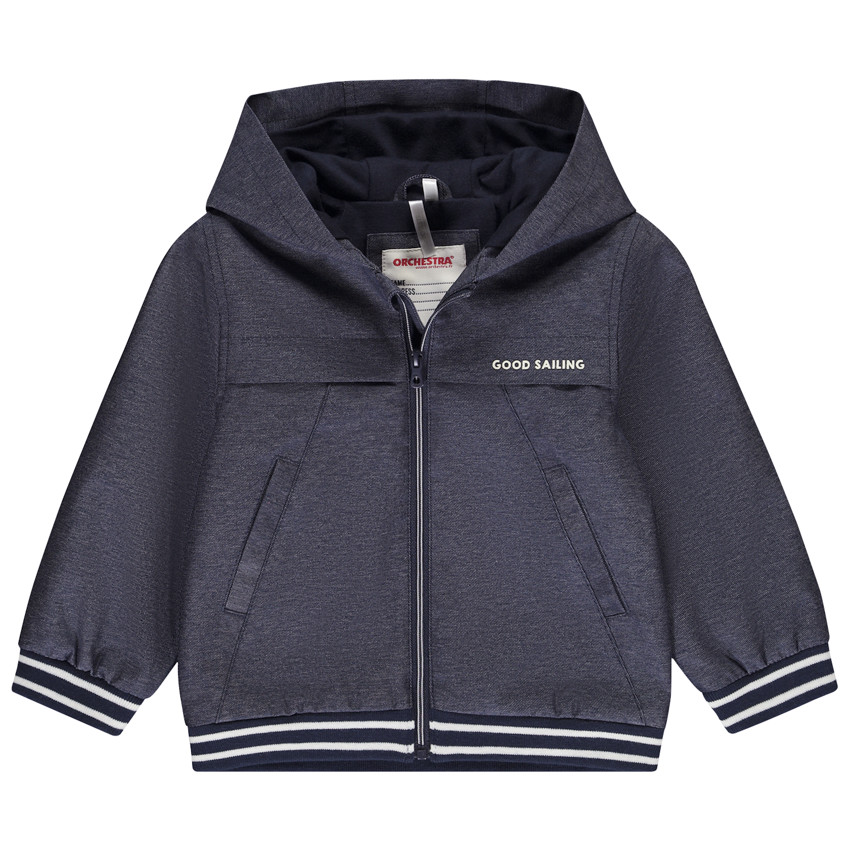 Chaqueta cortavientos de tela lisa con capucha para niño 