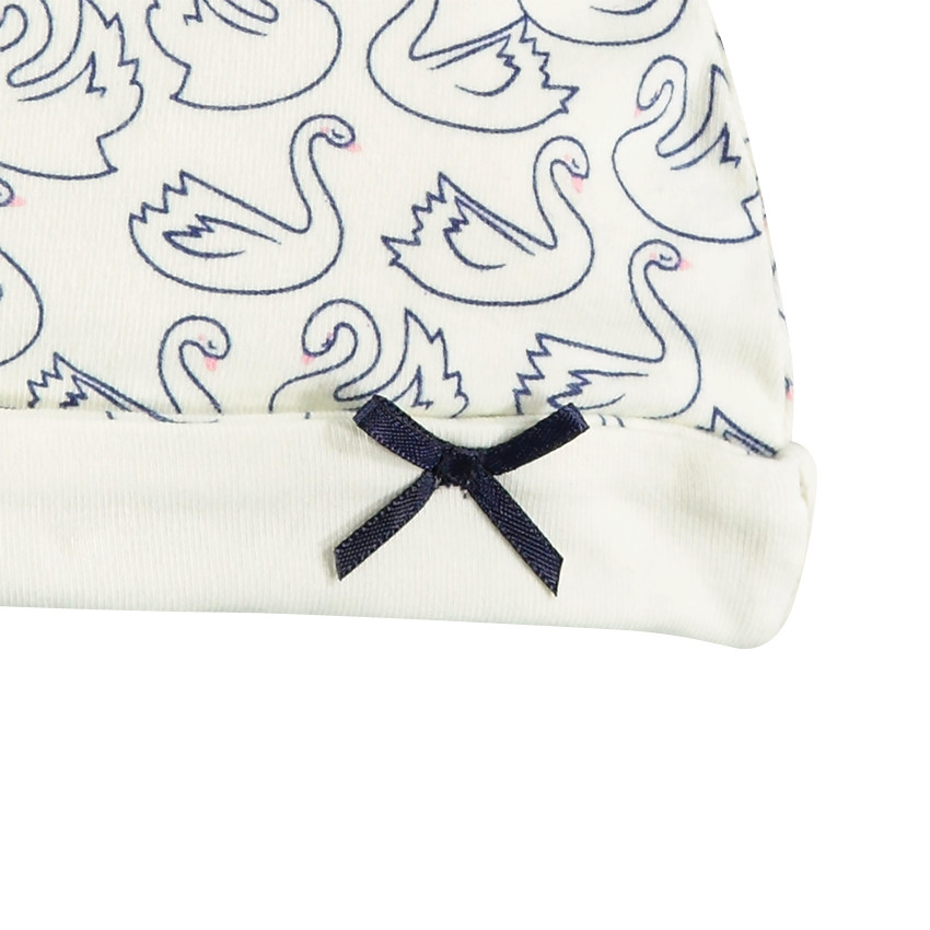 Gorro de punto estampado con cisnes 