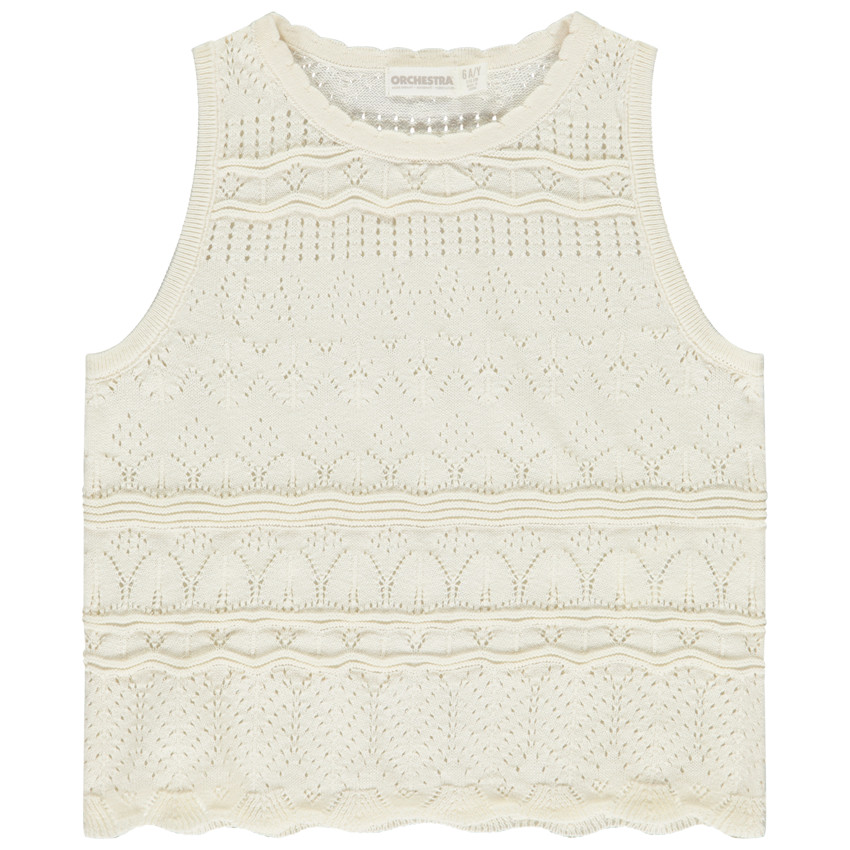 Top de punto calado para niña 