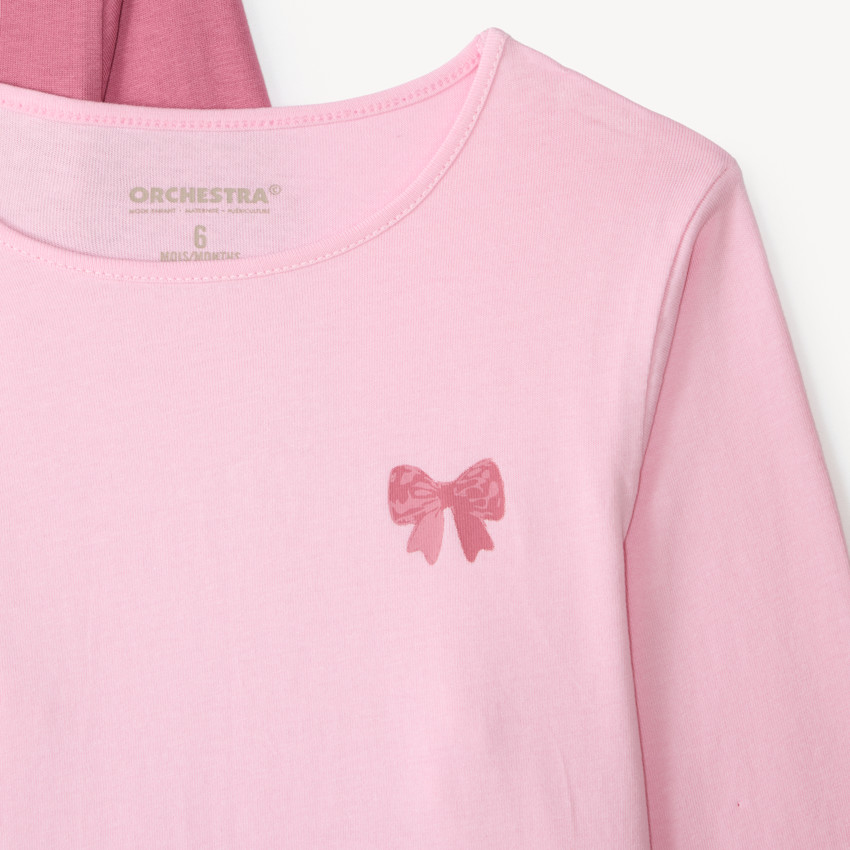 Pack de 5 camisetas de manga larga para niña con estampados divertidos 