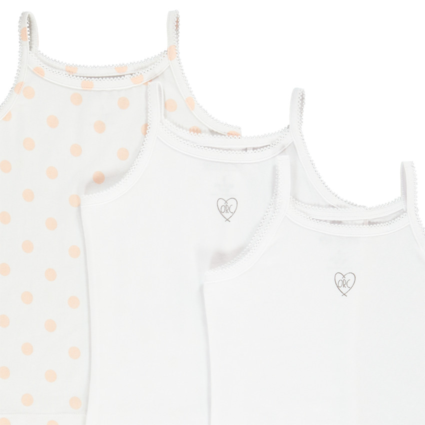 Pack de 3 maillots de cuerpo de tirantes para niña 