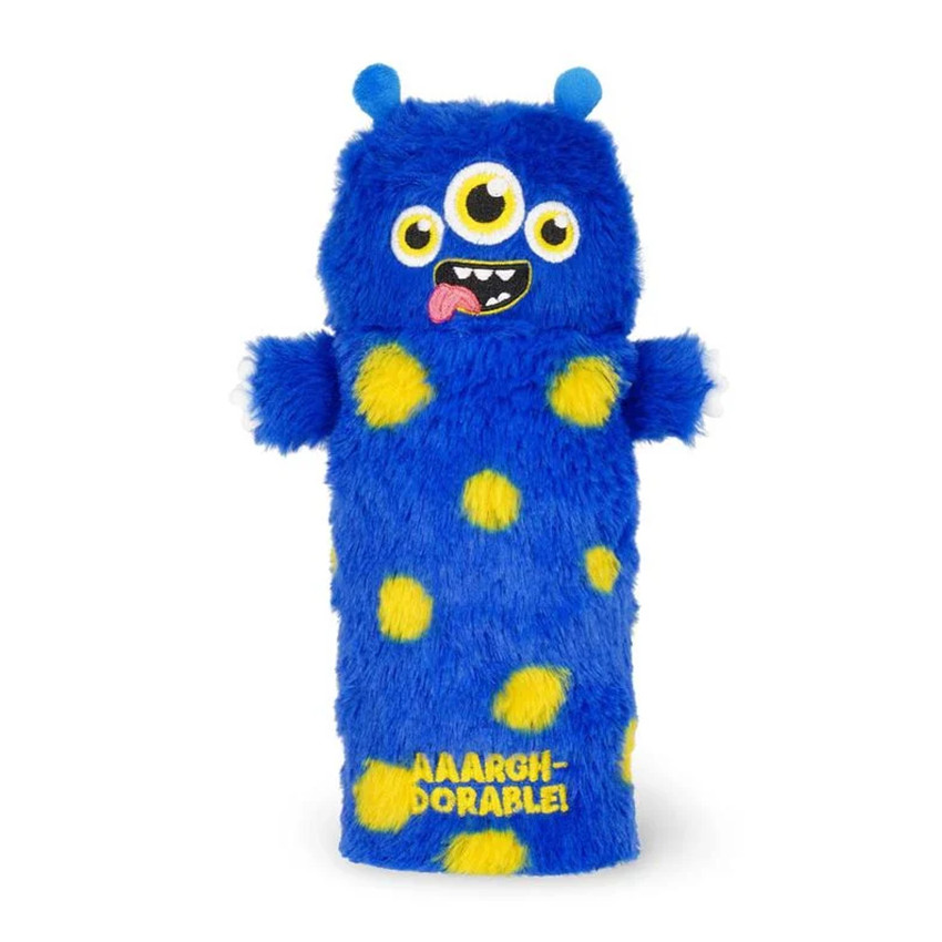 Estuche escolar de peluche Monster azul 