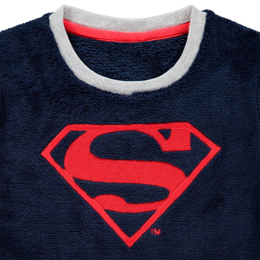 Pijama de polar con logo ©Marvel Spiderman bordado y parte interior de terciopelo de rayas 