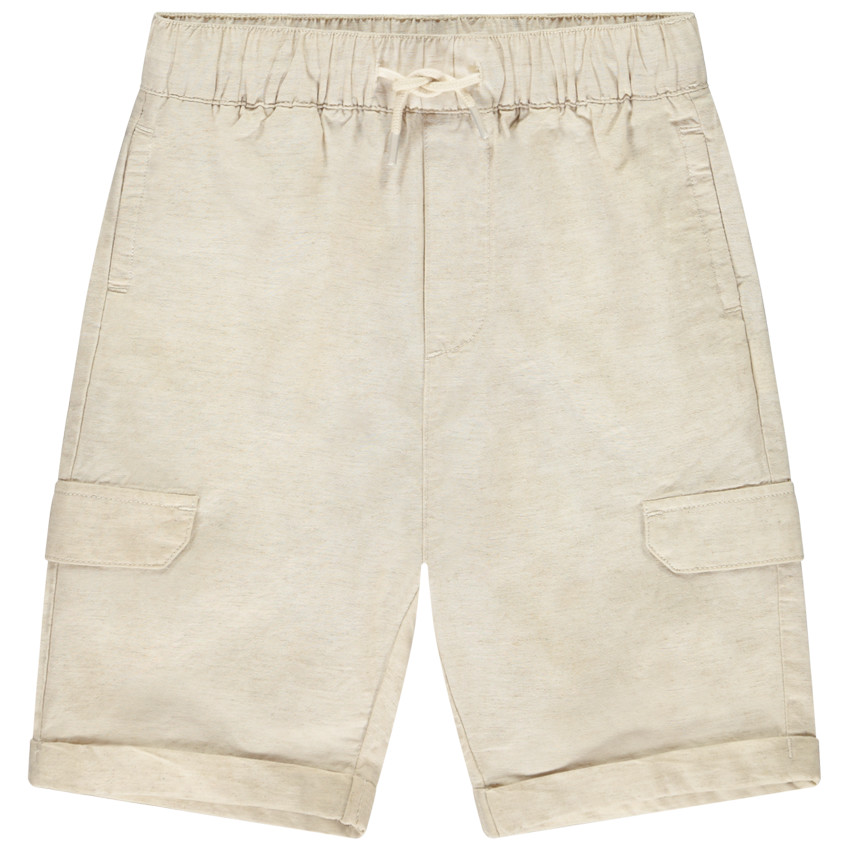 Bermudas de tela lisa efecto jaspeado para niño 