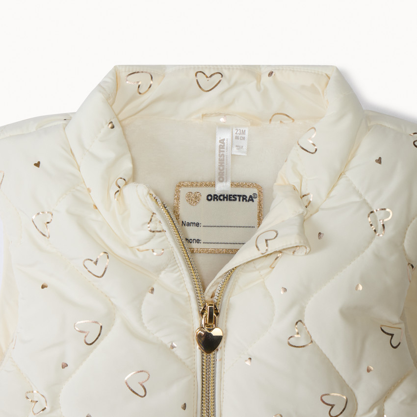 Chaleco acolchado con estampado de corazones para bebé niña 