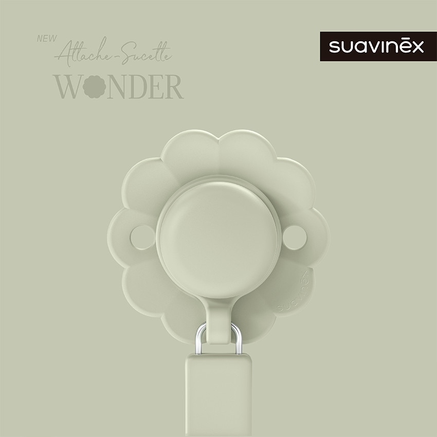 Attache-sucette en silicone Wonder almost aqua 