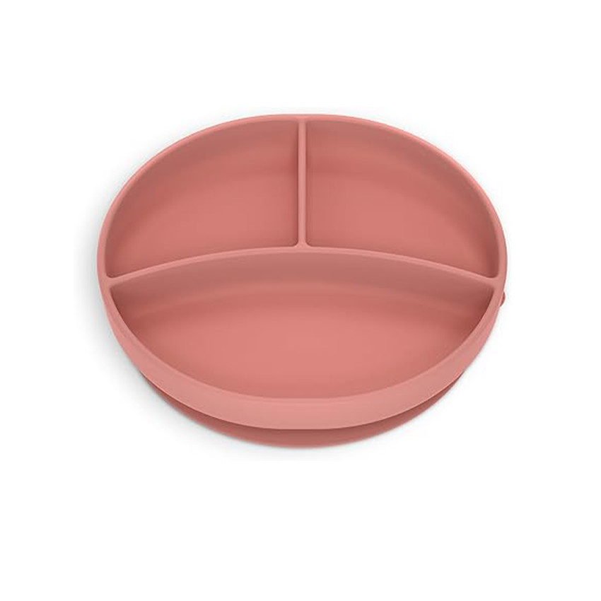 Plato aprendizaje de silicona con divisiones y ventosa Colour Essence rose 