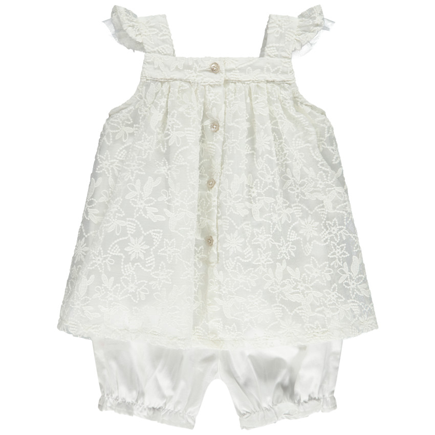 Mono de ceremonia bordado efecto 2 en 1 para bebé niña  Additional Mono de ceremonia bordado efecto 2 en 1 para bebé niña