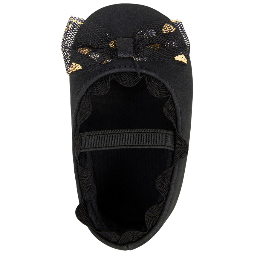 Pelele con lazo de fantasía en tul impreso de corazones para bebé niña 