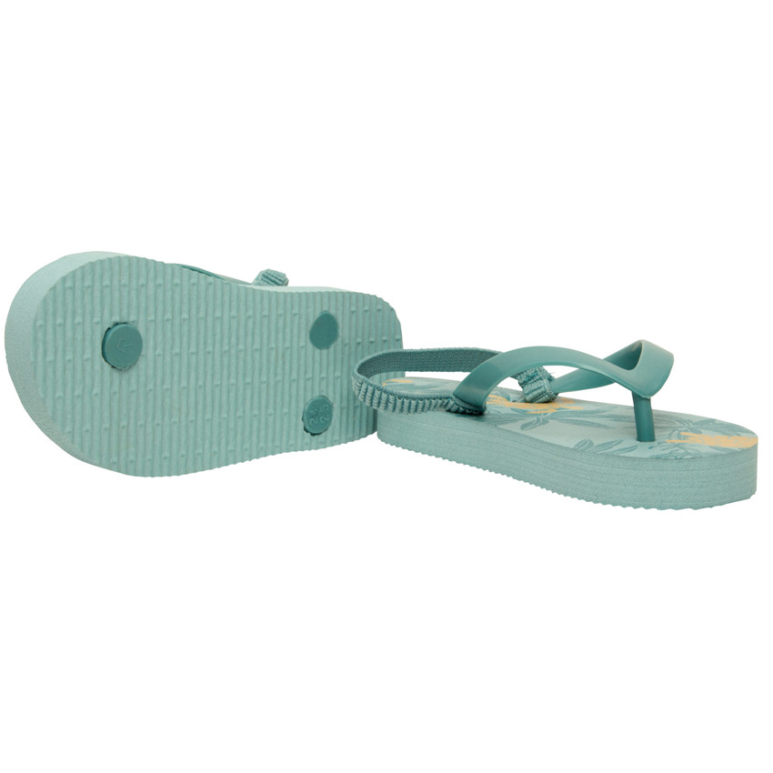 Chanclas estampadas de hojas y tortugas para niño con tiras ajustables según la edad. 