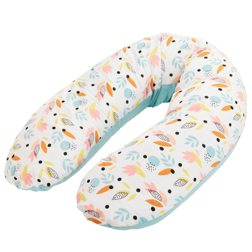 Cojín de lactancia Flower con funda rosa 160 cm 