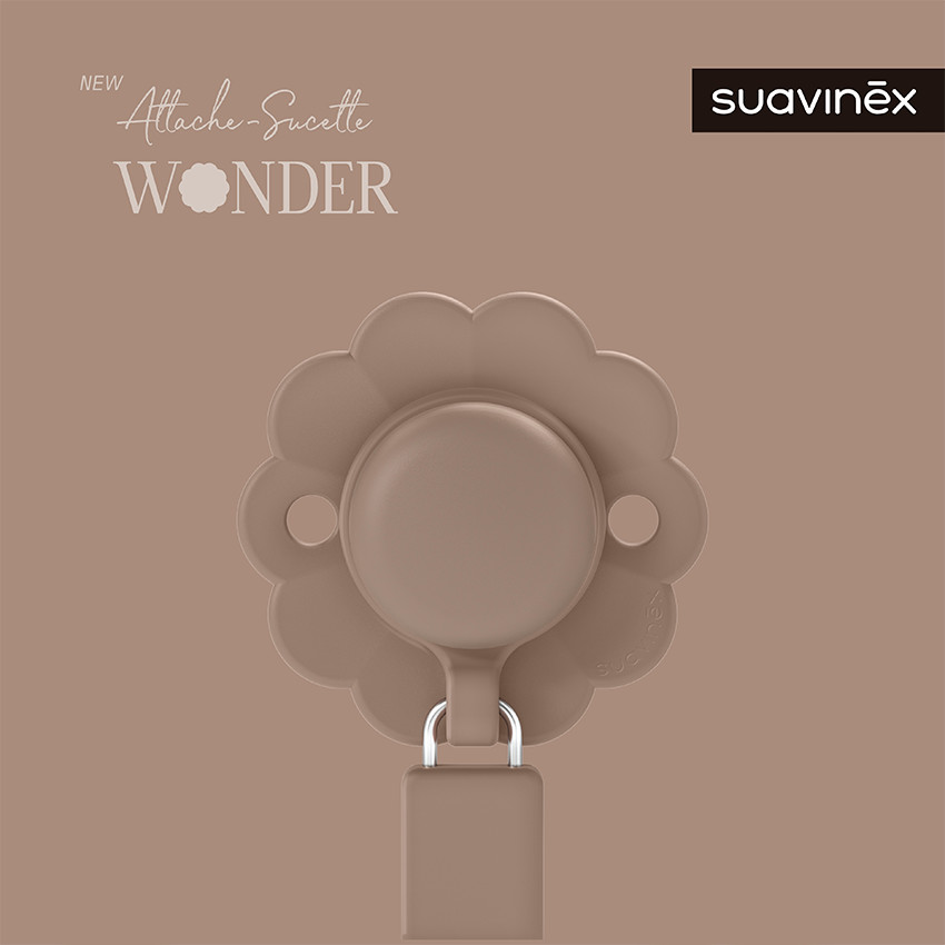 Attache-sucette en silicone Wonder raw umber 