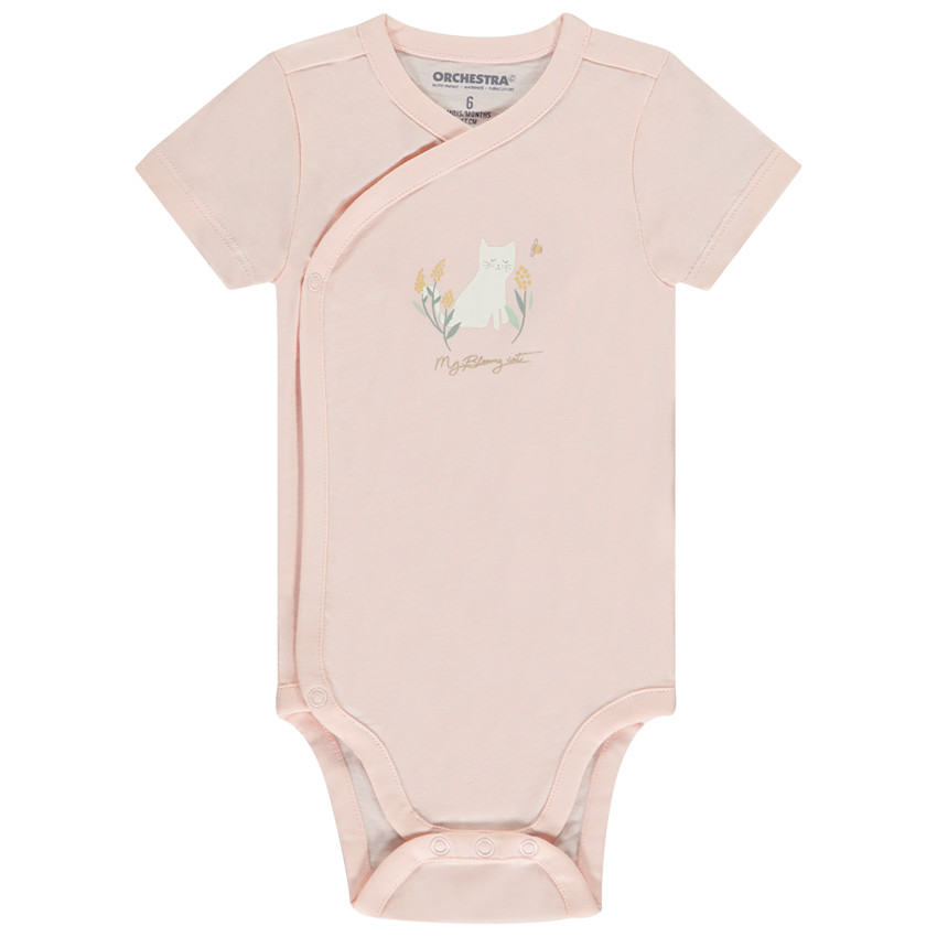 Lote de 5 Bodies de manga corta con diseños variados para niña con aberturas diferentes según la edad.  Additional Lote de 5 Bodies de manga corta con diseños variados para niña con aberturas diferentes según la edad.