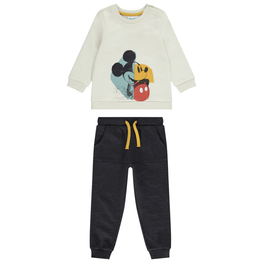 Conjunto en felpa de sudadera con print de Mickey Mouse de Disney + pantalón de chándal para bebé niño 
