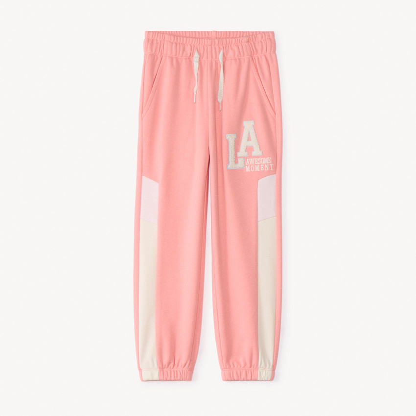 Sudadera holgada de felpa con efecto de bloques de color para niña 