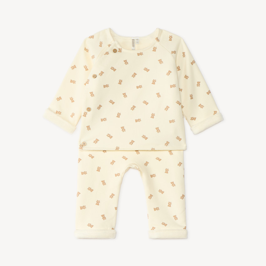 Conjunto de chándal para bebé niño con estampado de oso. 