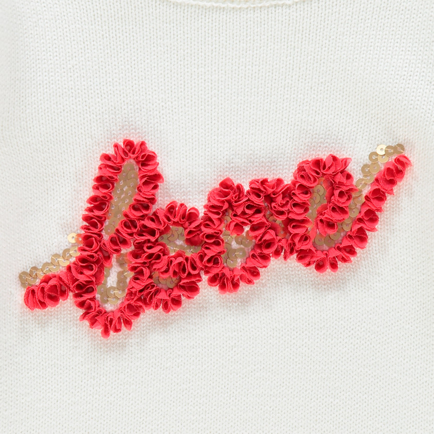 Jersey de punto liso inscripción en relieve 