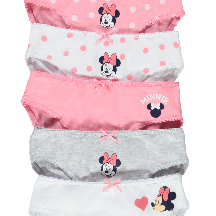 Pack de 5 braguitas de jersey Minnie Disney para niña 