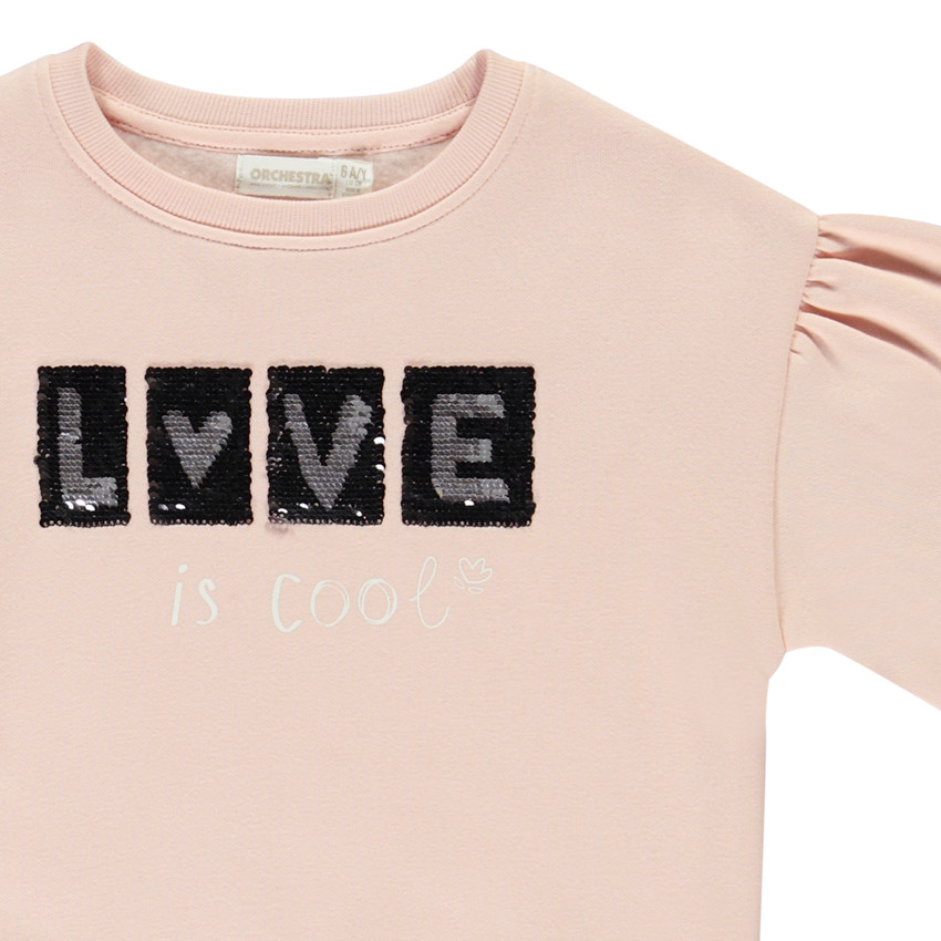 Sudadera con mangas abullonadas y lentejuelas mágicas niña 