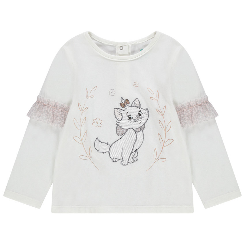 T-shirt manches longues broderie Marie Aristochats Disney 