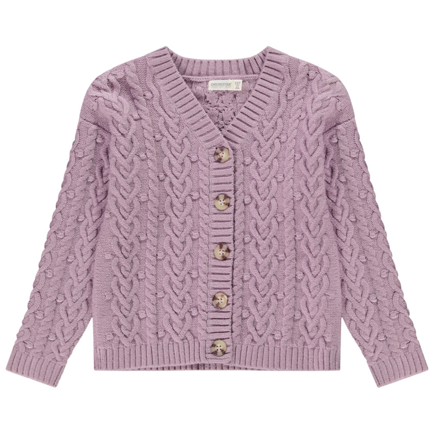 Chaqueta de punto con vueltas para niña 