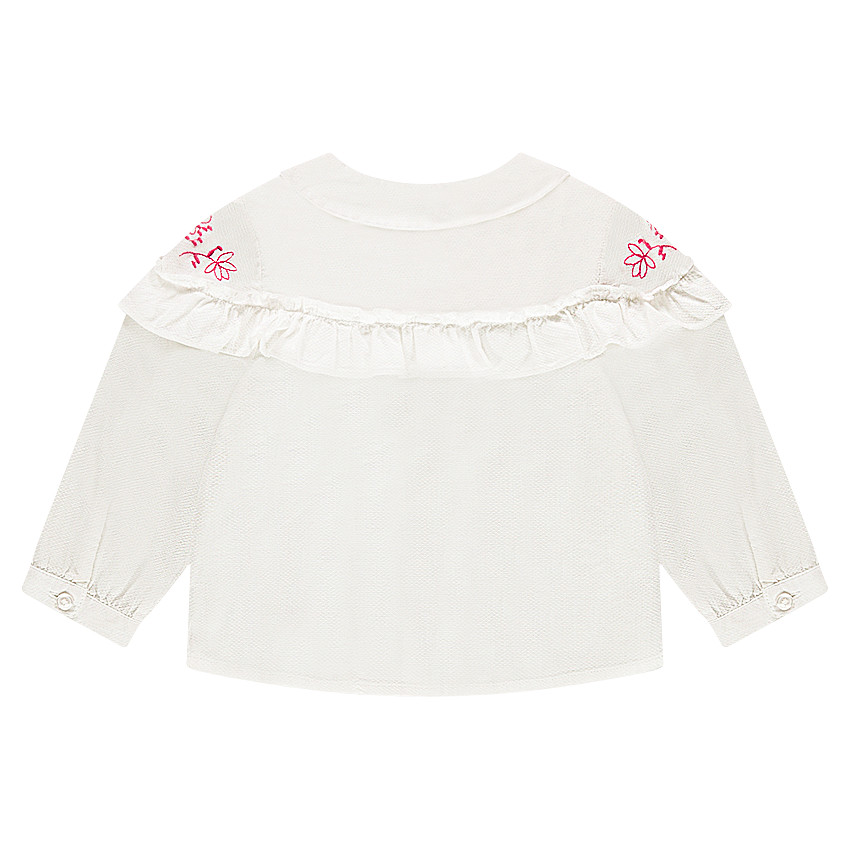 Camisa de algodón de fantasía con bordados y volante  Additional Camisa de algodón de fantasía con bordados y volante