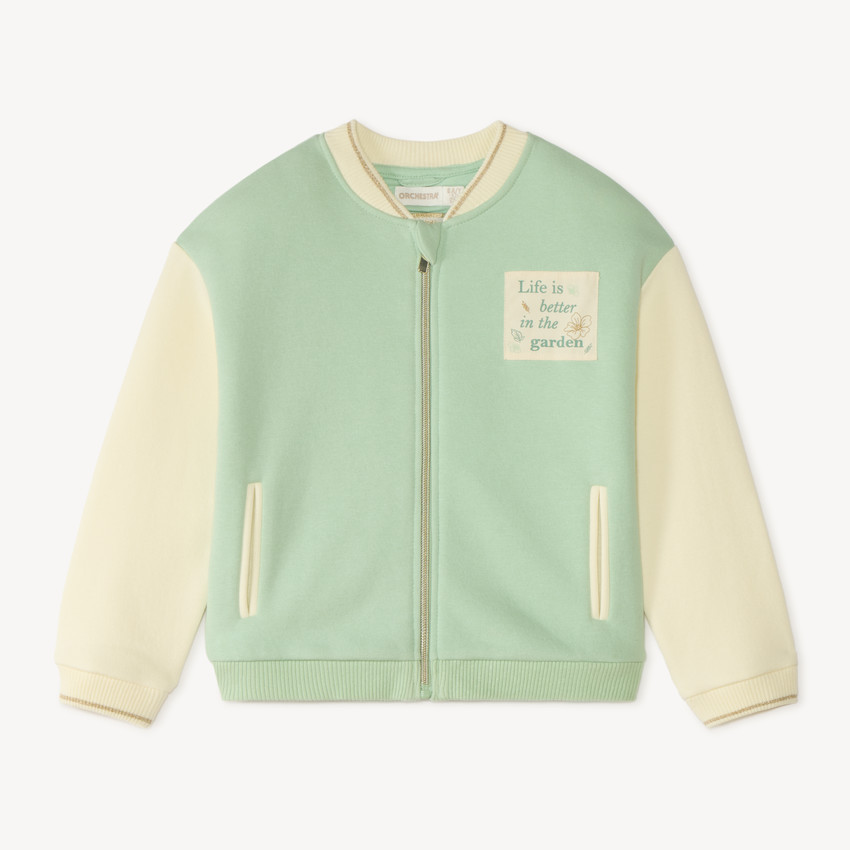 Chaqueta estilo teddy de felpa con bordado decorativo niña 